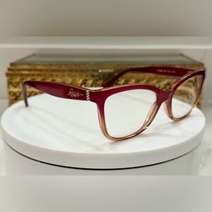 Ralph Lauren Burgundy to Peach Gradient Cat-Eye Glasses